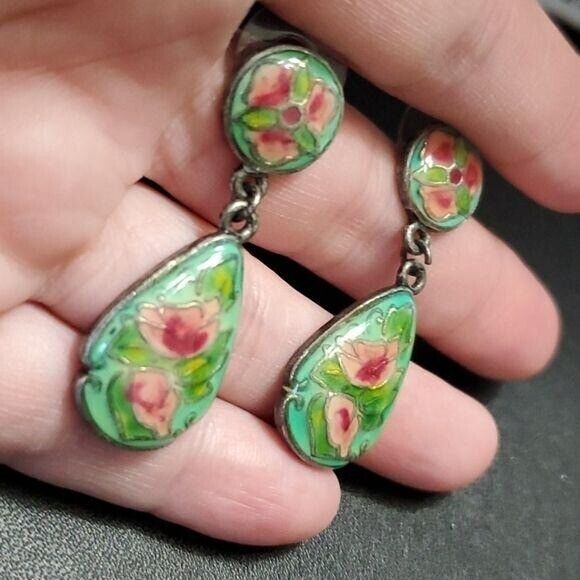 Laila Rowe cloisonne style earrings - Picture 7 of 9